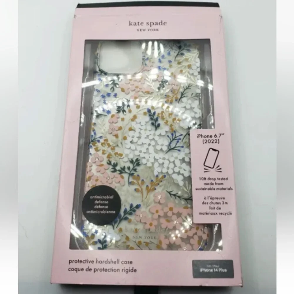 Kate Spade Transparent Floral Antimicrobial Hard-shell Case iPhone 14 Plus